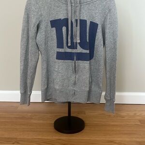 PINK Victoria's Secret Giants Gray and Blue Zip Up Sweater